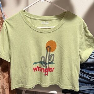 Wrangler Light Green Cactus Crop Tee